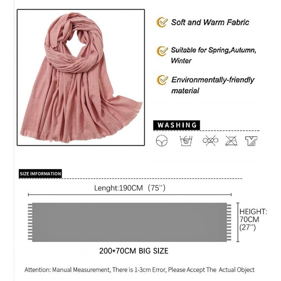 🆕 Women Pink Wedding Evening Dress Pashmina Shawl Winter Foulard Femme Wraps - Picture 6 of 7